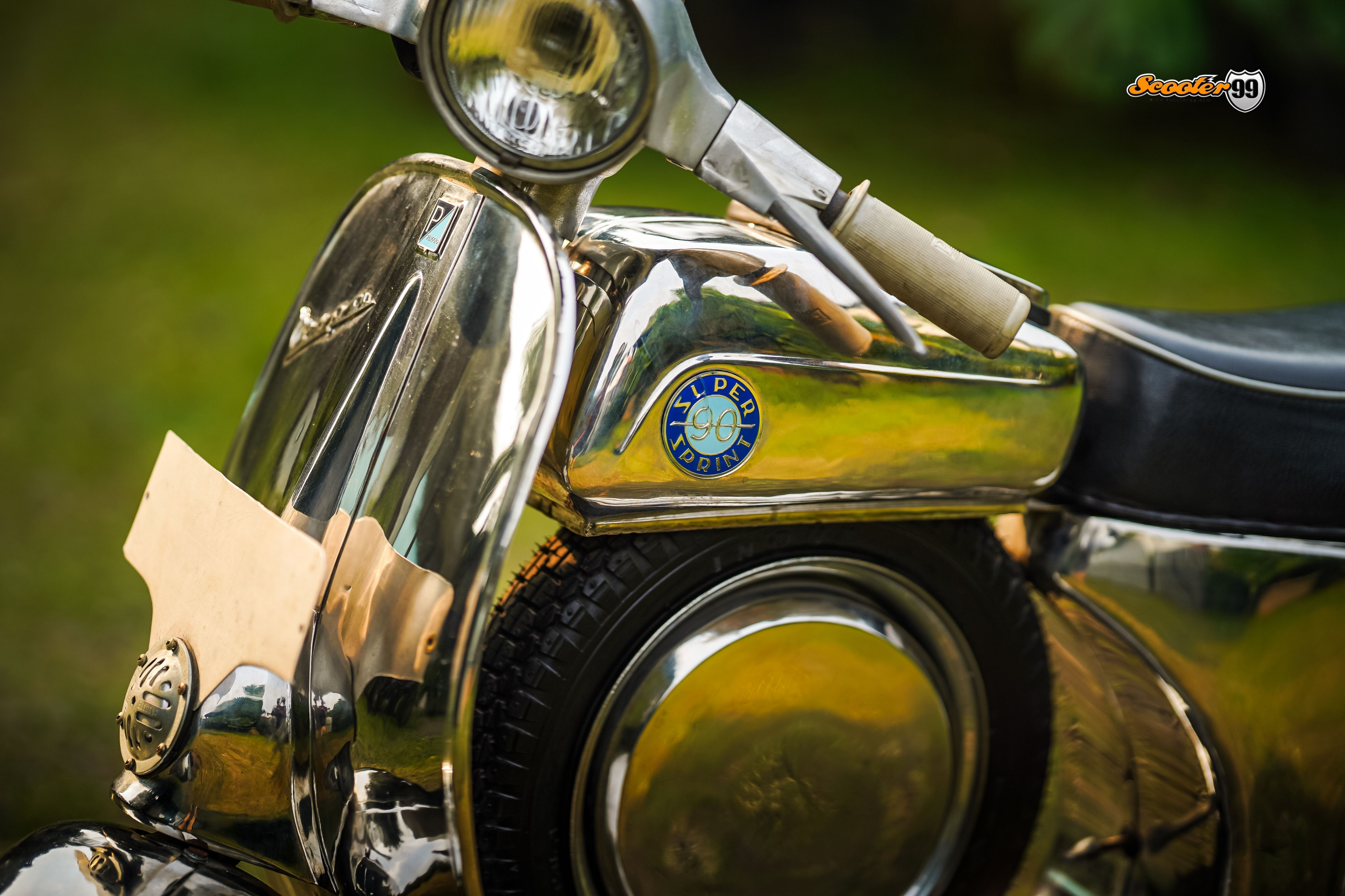 Vespa 90SS Stainless Steel – rear angle
